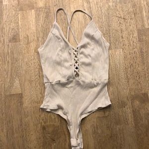 SMALL F21 WOMENS NUDE BODY SUIT